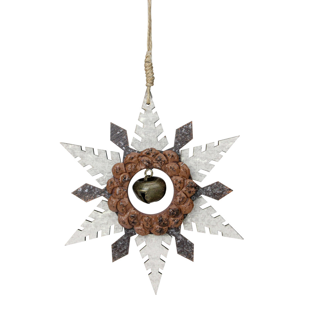 6" Brown and Beige Pointed Snowflake Christmas Ornament Northlight Seasonal