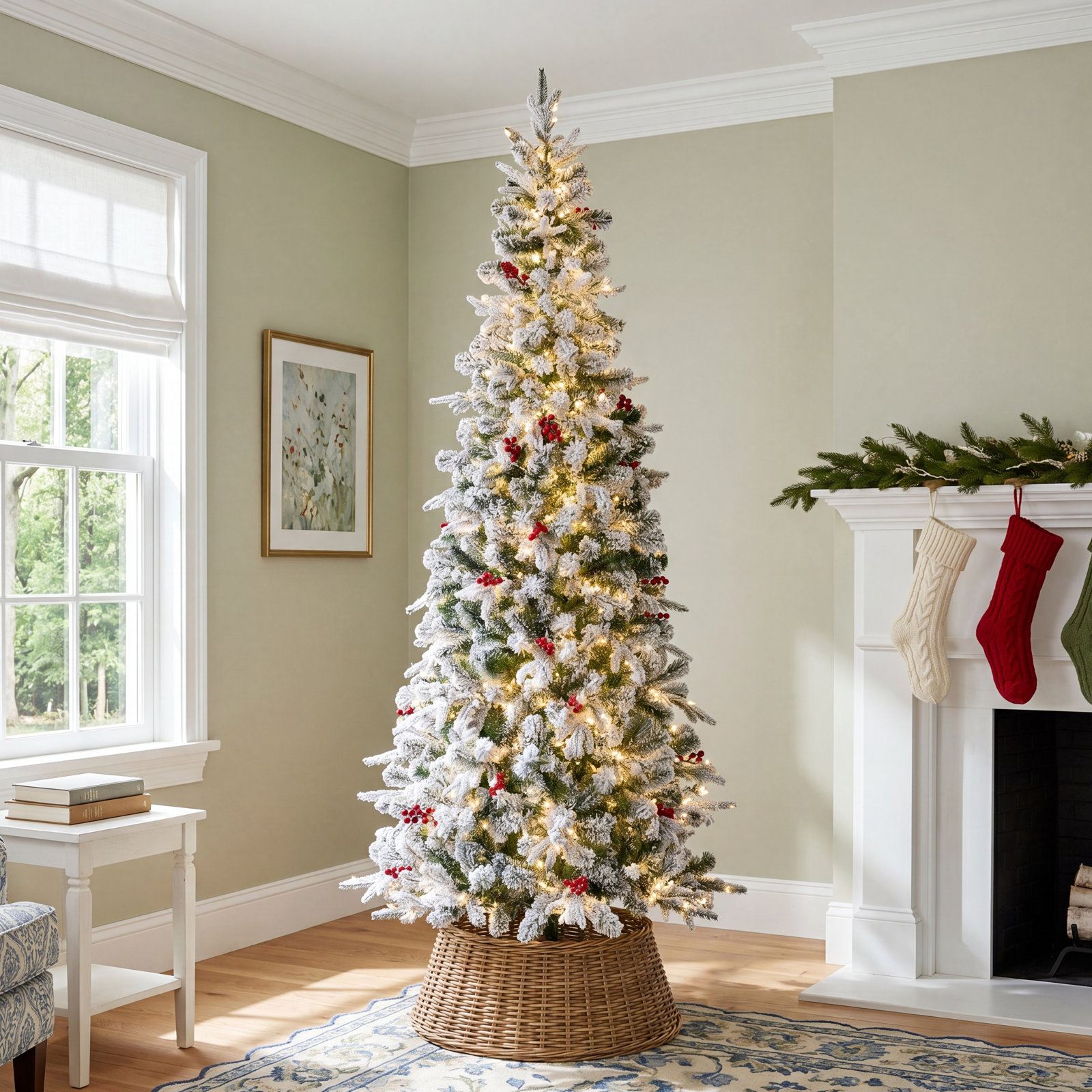 9' Pre-Lit Fir Tree, 7' H x  3' D