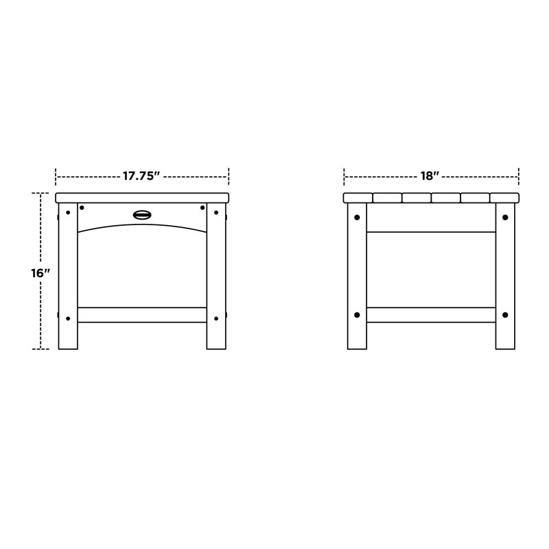 POLYWOOD Vineyard 3 Piece Seating Group, Black