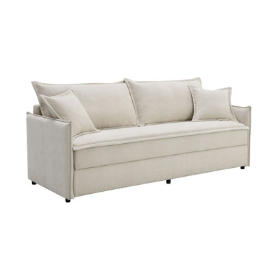 Canapé-lit en chenille beige Elisea (avec lit double)