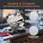 WeChef 10''Commercial Meat Slicer 240W Electric Deli Slicer Cheese Food Cutter Stainless Steel Blade For Shop Restaurant Home Use 0-12mm Adjustable Slicing Thickness