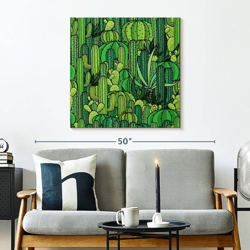Harnek Green Cactus Pattern