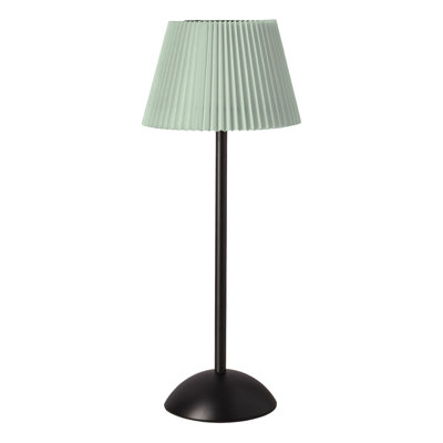 15"H Green Shade Solar Lamp