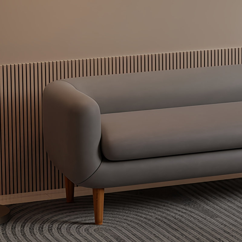 Banc rembourré en cuir de microfibre Modern Simplicity, Gris