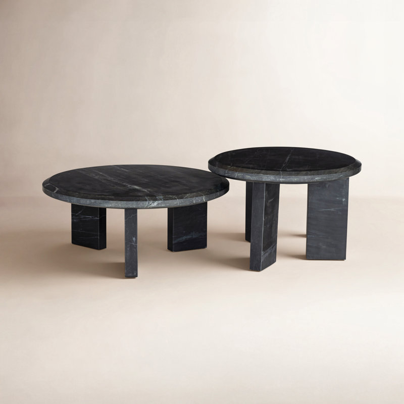 Bryce Nesting Coffee Table, Black Marble