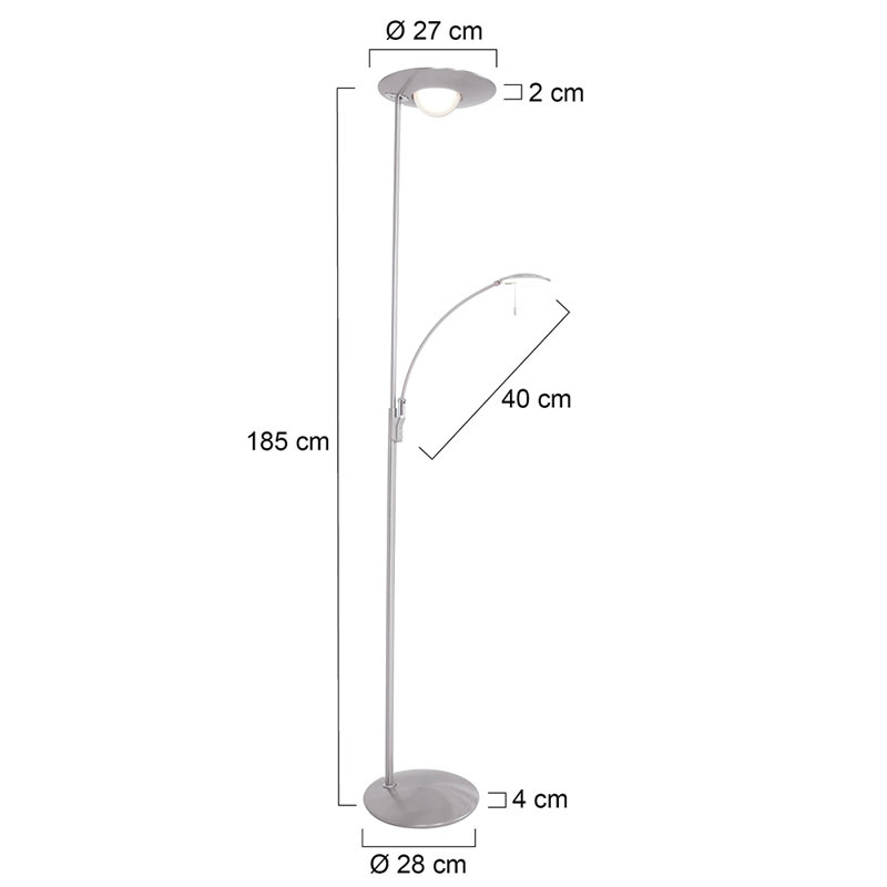 Zenith 185cm LED Tree Floor Lamp, Steel