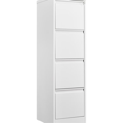 Classeur de bureau en métal - 4 tiroirs avec fonction verrouillable pour ranger les documents de format A4 légal / lettre avec finition blanche verrouillable