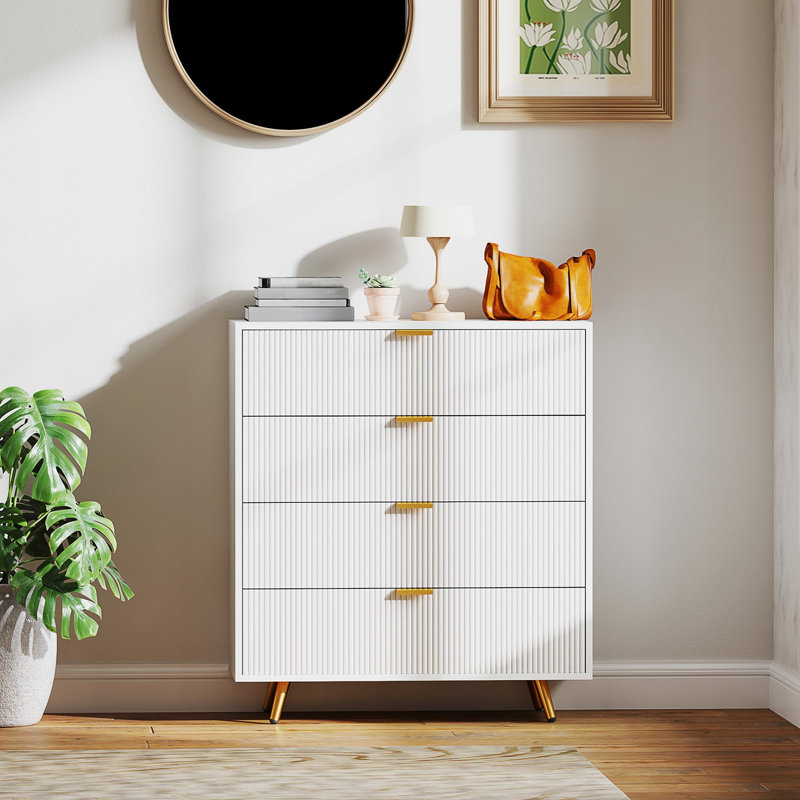 Baylum 10cm W 4 - Drawer Chest of Drawers, White