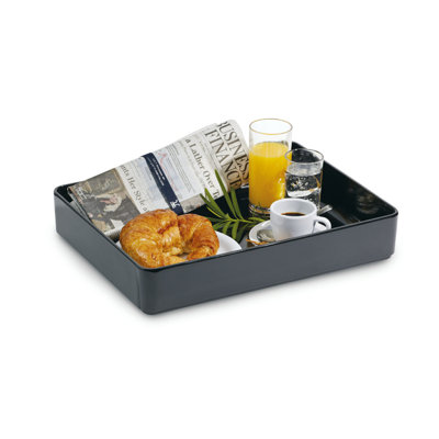 ML-86-BK - 7,6 pte Mélamine, noir, plateau rectangulaire, (7,9 pintes, rebord complet), L 15,75 po x l 12 po, profondeur 2,75 po, Milano P.E.T.