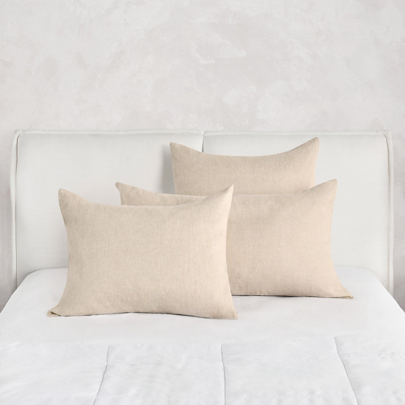 Jayson Linen Pillow Sham, Beige, Euro