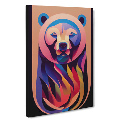 Flaming Bear Abstract - Wrapped Canvas Print