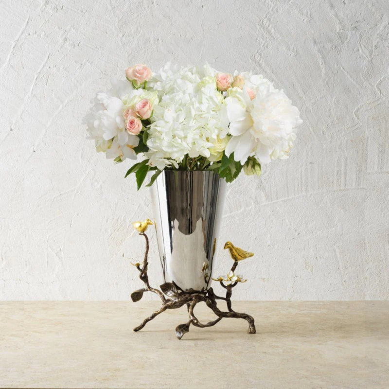 Lovebirds Handmade Table Vase, 8.5" H x 6.5" W x 6" D