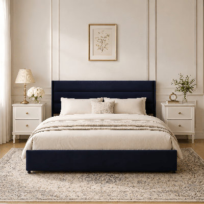 Brezzy Upholstered Storage Bed with Wingback