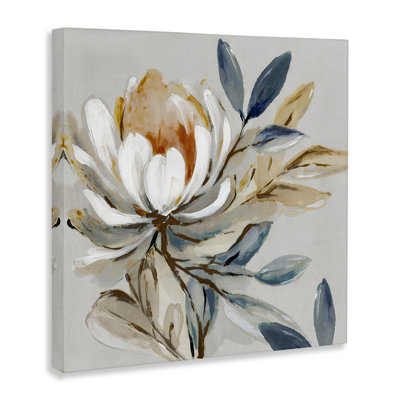 Blooming White Mum Canvas Wall Art, design by Alex Black
