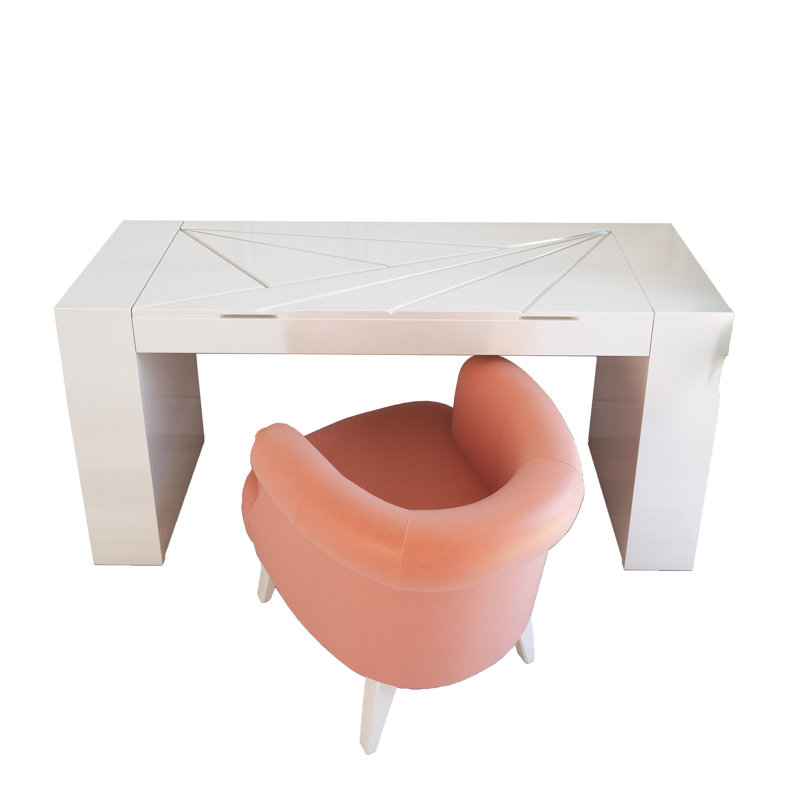 Ensemble coiffeuse avec tabouret et Miroir, Mat