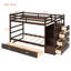 Rangement pour lit superposé simple avec lit superposé en bois massif et espresso