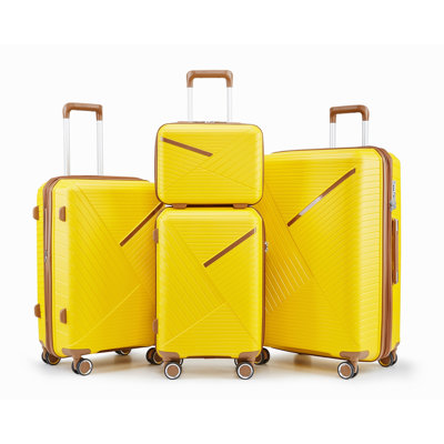 Ensembles de valises 4 pièces (14/20/24/28), valise légère extensible avec 4 roues pivotantes doubles à 360 degrés pour matériaux de transport