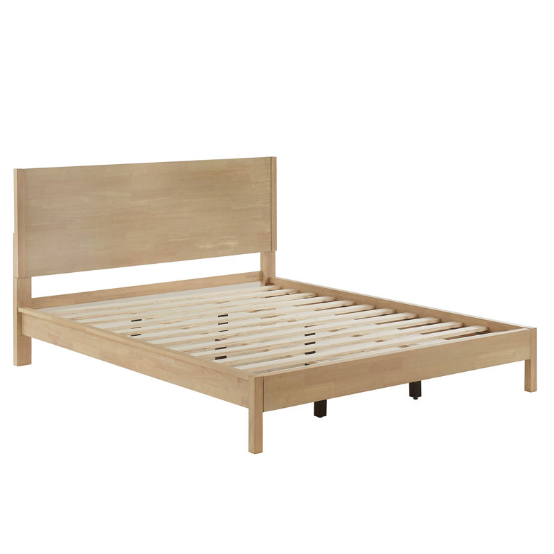 Ismail Danish-Inspired Modern Platform Bed, Natural, Queen