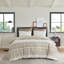 Ensemble de housse de couette en coton 3 pièces très grand / très grand californien avec capitonnage en chenille, style campagnard et confort moelleux-119369657-119369658