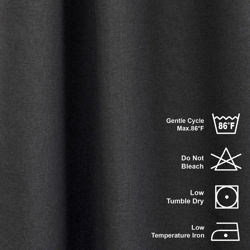 LAXTON Room Darkening Extra Long & Extra Wide Decorative Curtain, Black, 100" W x 132" L