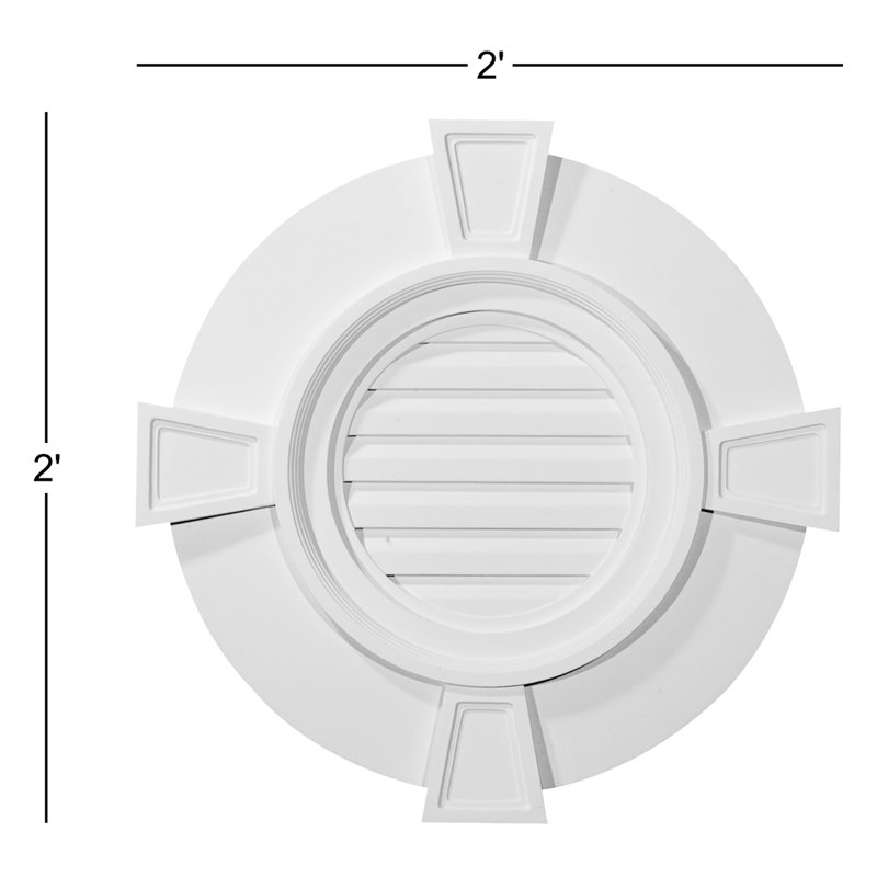 Round Gable Vent with Keystones, Functional