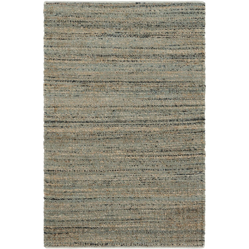 Tapis uni / rayé bleu Durah, Rectangle 3 pi 1 po x 5 pi 1 po