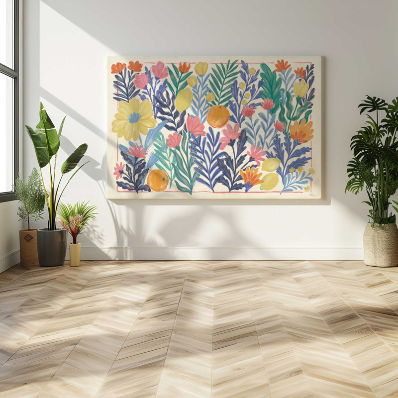 Tropical Floal Delight, grande impression sur toile, H 36 po x l 54 po
