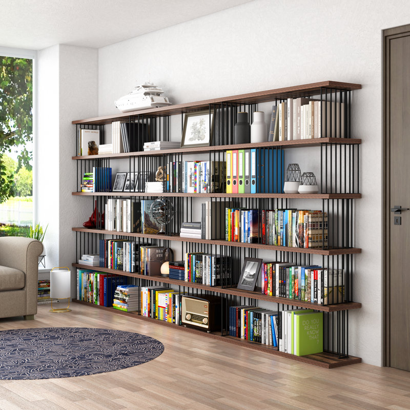 Etagere Bookcase, (5 Shelves) 70" H x 141.6" W x 11.8" D