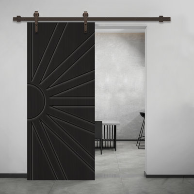 Hollow Paneled Painted without Installation Hardware Kit Barn Door