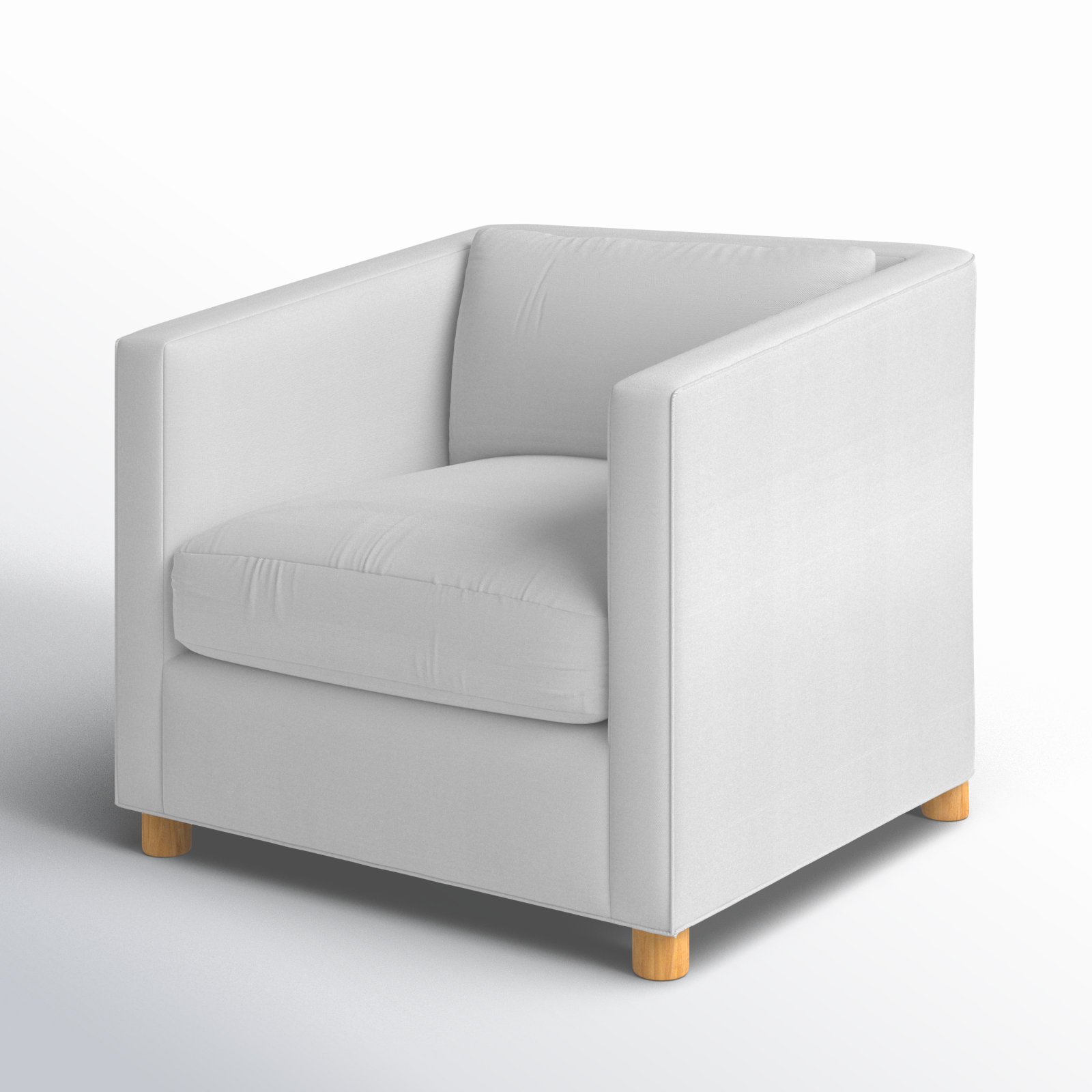 Emilie Upholstered Chair and a Half, Oak, Classic Bleach White Twill