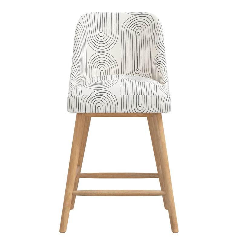 Tabouret de bar et de comptoir Gallie, Tabouret de comptoir (hauteur de siège de 27 po), Bois naturel, Ardoise oblongue