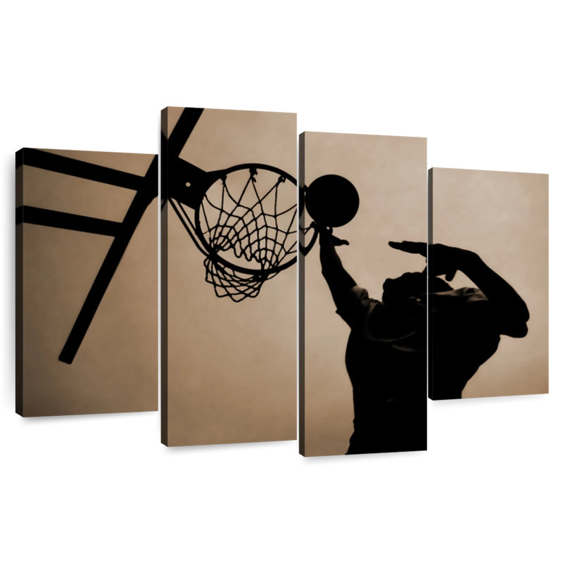 Silhouette de joueur de basket-ball Sireci, H 42 po x l 68 po