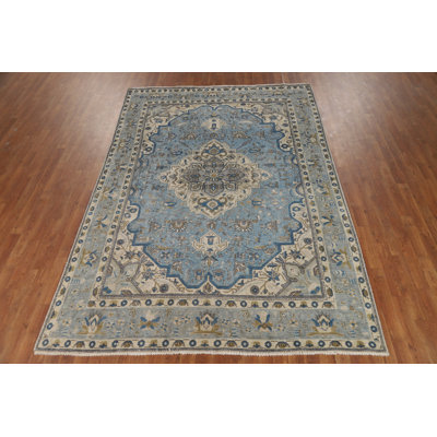 Tapis géométrique bleu 7 x 10