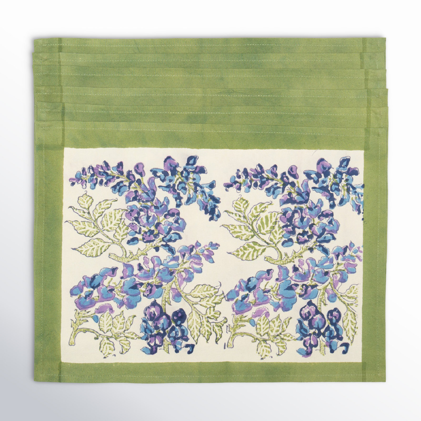 Kappa 100% Cotton Floral Rectangle Placemat, Blue/Green