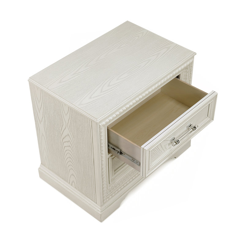 Magnifique table de chevet 2 pièces de style transitionnel avec design élégant et rangement polyvalent, idéale pour la décoration de chambre à coucher.