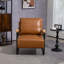 Chaise d'appoint en cuir pour salon, fauteuil de style Mid-Century pour chambre à coucher-106447098