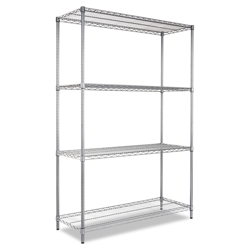 72" Anthracite Black Steel Mobile Shelf Rack with 4 Shelves