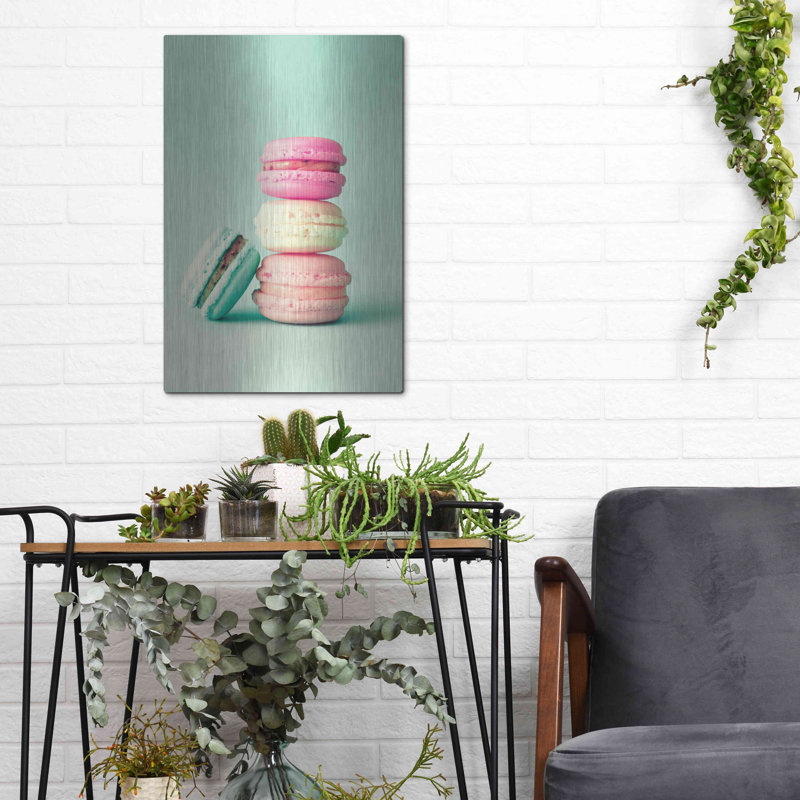 «French Macarons» par Incado, art mural en métal de luxe, 12 po x 16 po