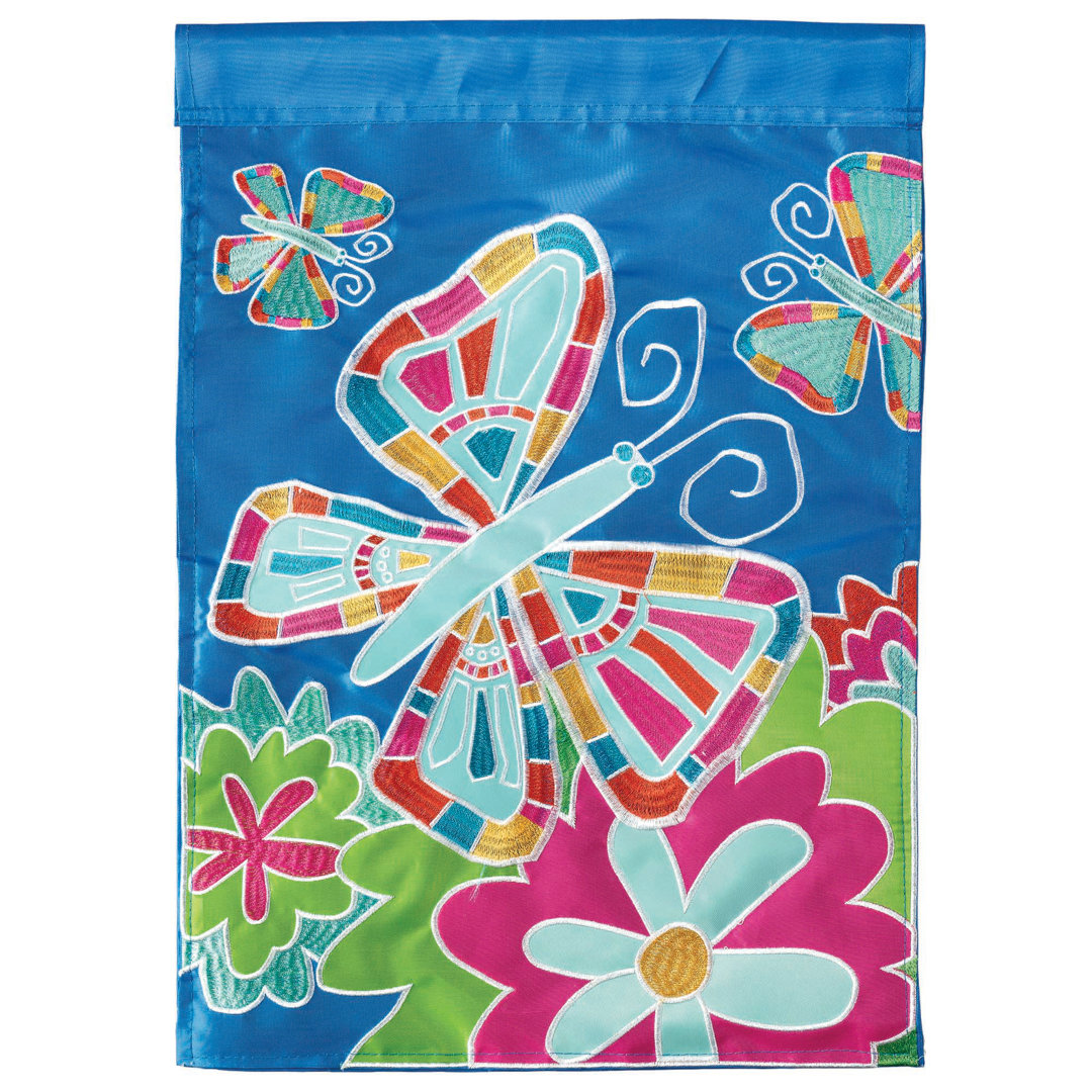 Galli Mosaic Butterfly 2-Sided Polyester Garden Flag August Grove® 