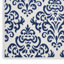 Tapis blanc et bleu marine avec motif floral damassé-31552089