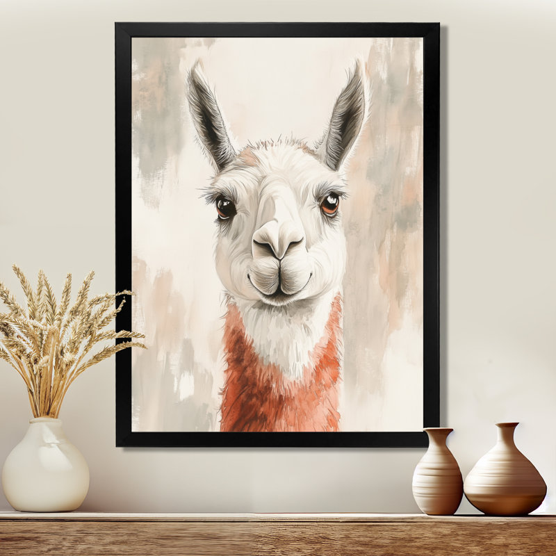 Lama des Andes - Tableau encadré, H 20 po x l 12 po, Cadre photo noir