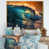 Toile avec cadre flottant or
