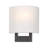 Bronze ADA Wall Sconce, 8" with Handcrafted Oatmeal Fabric Shade - 1 Light