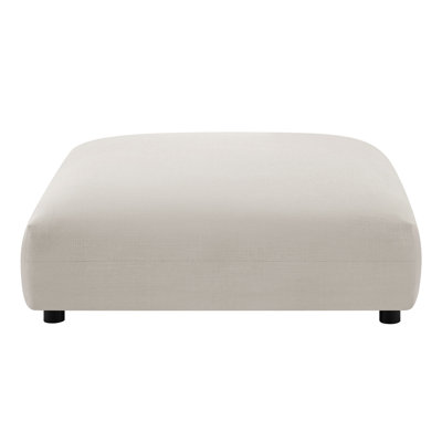 Solace Modular Upholstered Fabric Ottoman In Salt