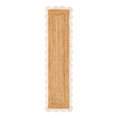 Solid Scallop Braided Jute Rug