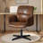 Upholstered Task Chair Cross Leg Vanity Chair Swivel Adjustable Height for Home Office-1901303522