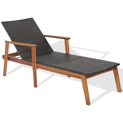 Degory Outdoor Wood Chaise Lounge