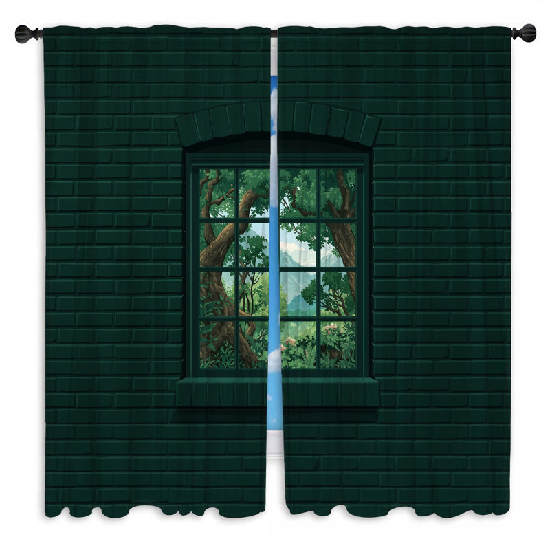 Rideaux de fenêtre Brick Wall, 40 po x 61 po - 2 panneaux, Obscurcissement de chambre