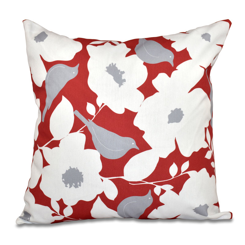 Housse et insert de coussin carré Botanical Blooms, Corail, H 26 po x l 26 po