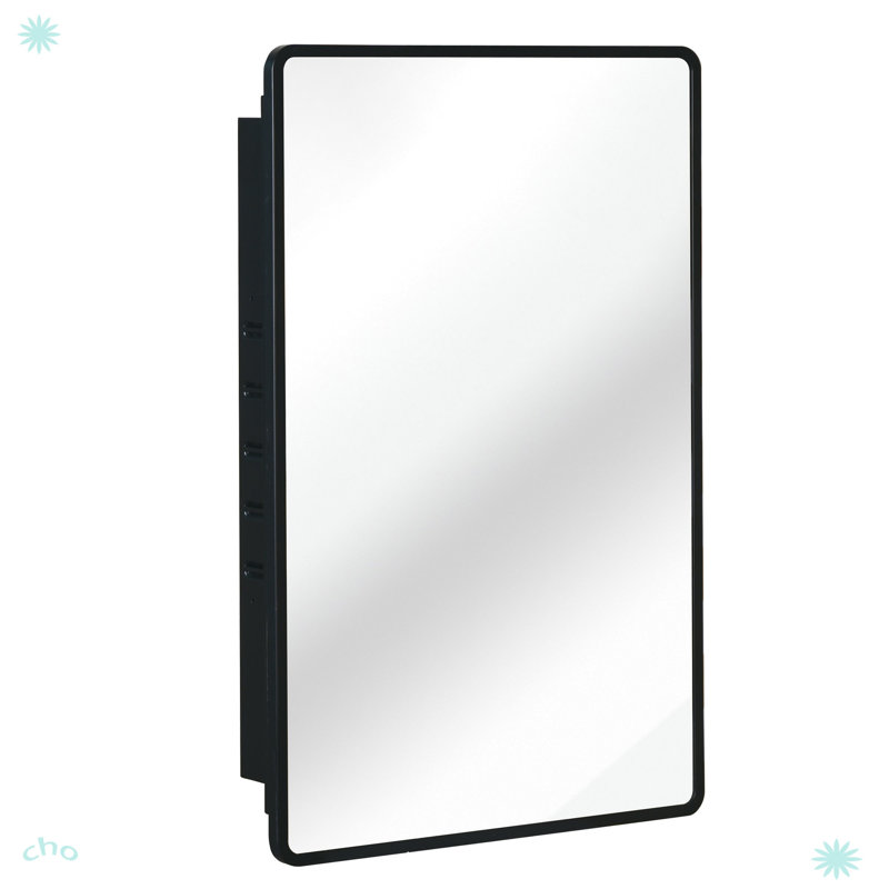 Armoire à miroir murale encastrée en métal, 35,92 po x 23,92 po x 5,25 po